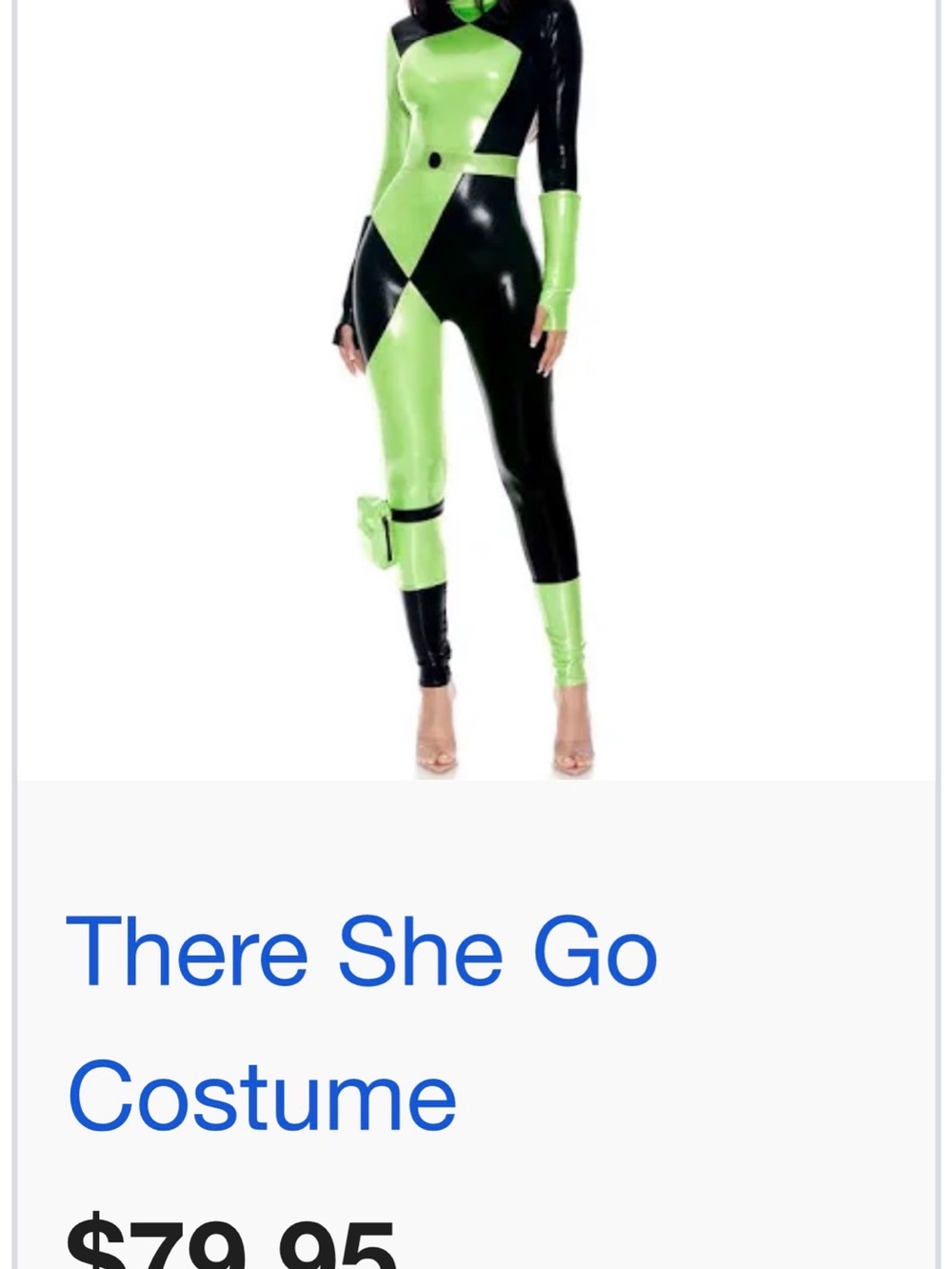 Shego Costume Fashion Nova Neon Green and Black Latex-Style Jumpsuit